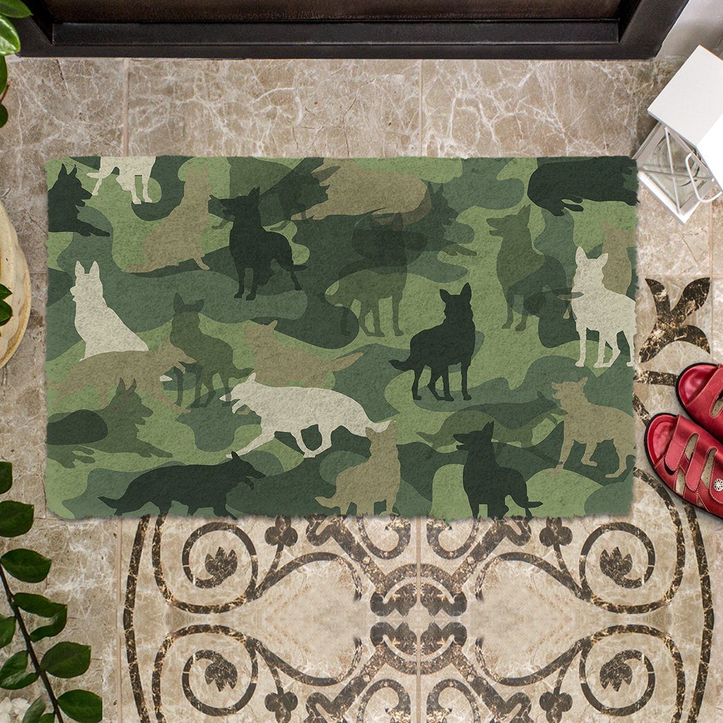 Noodever 3D German Shepherd Camo Doormat