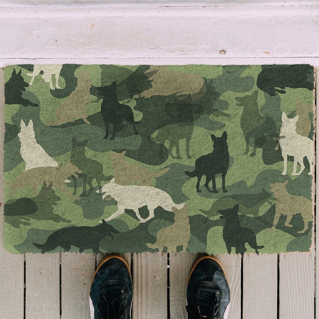 Noodever 3D German Shepherd Camo Doormat