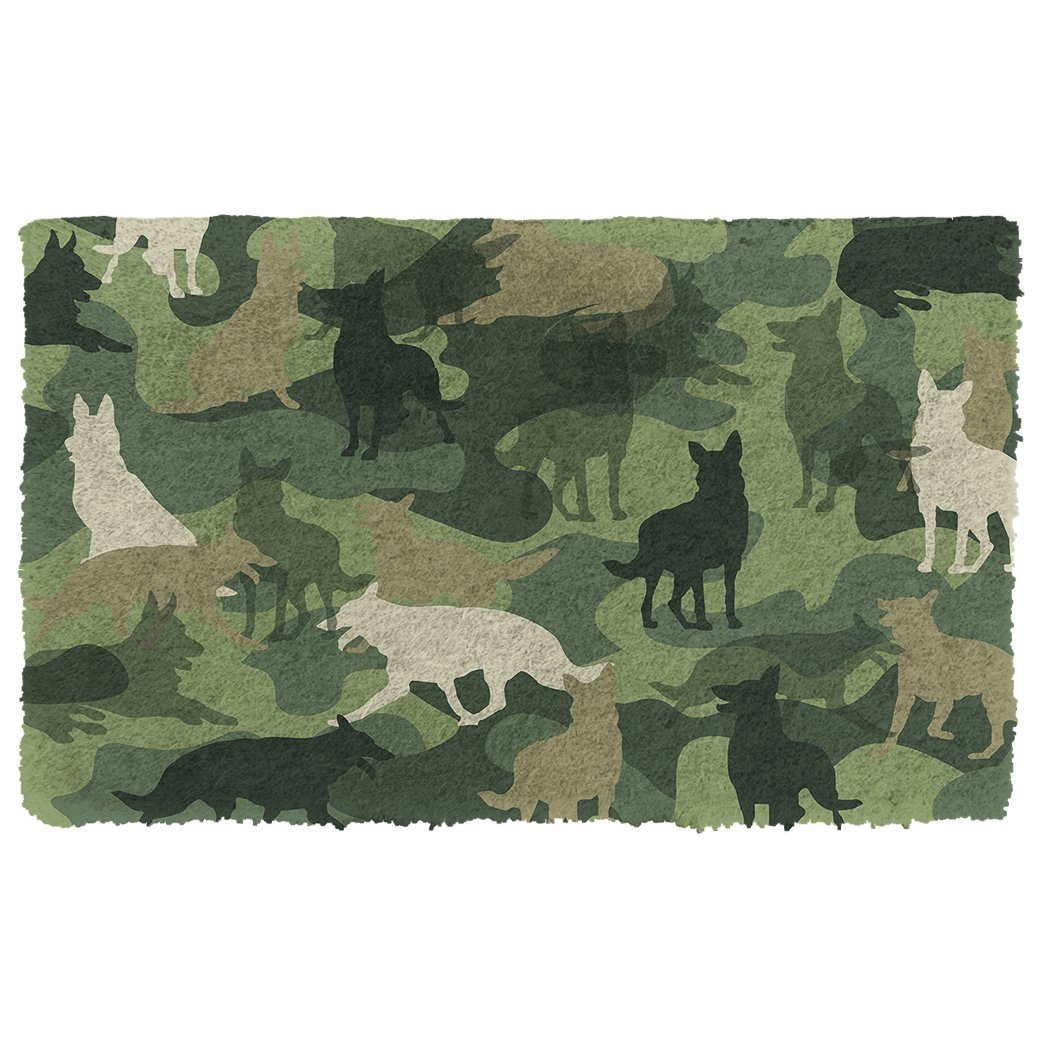 Noodever 3D German Shepherd Camo Doormat