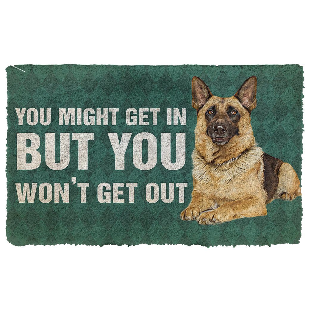 Noodever 3D German Shepherd You Won't Get Out Doormat
