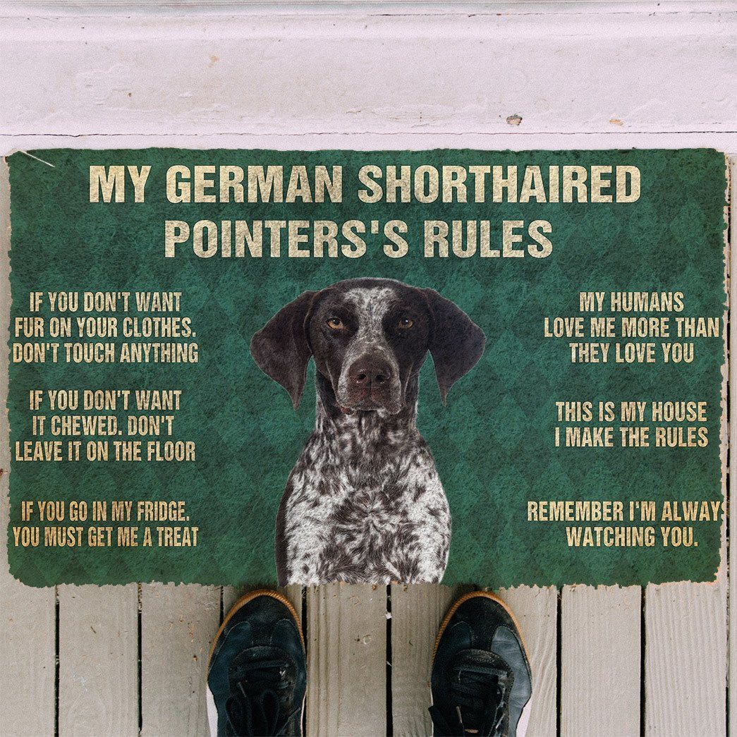 Noodever 3D German Shorthaired Pointers's Rules Doormat