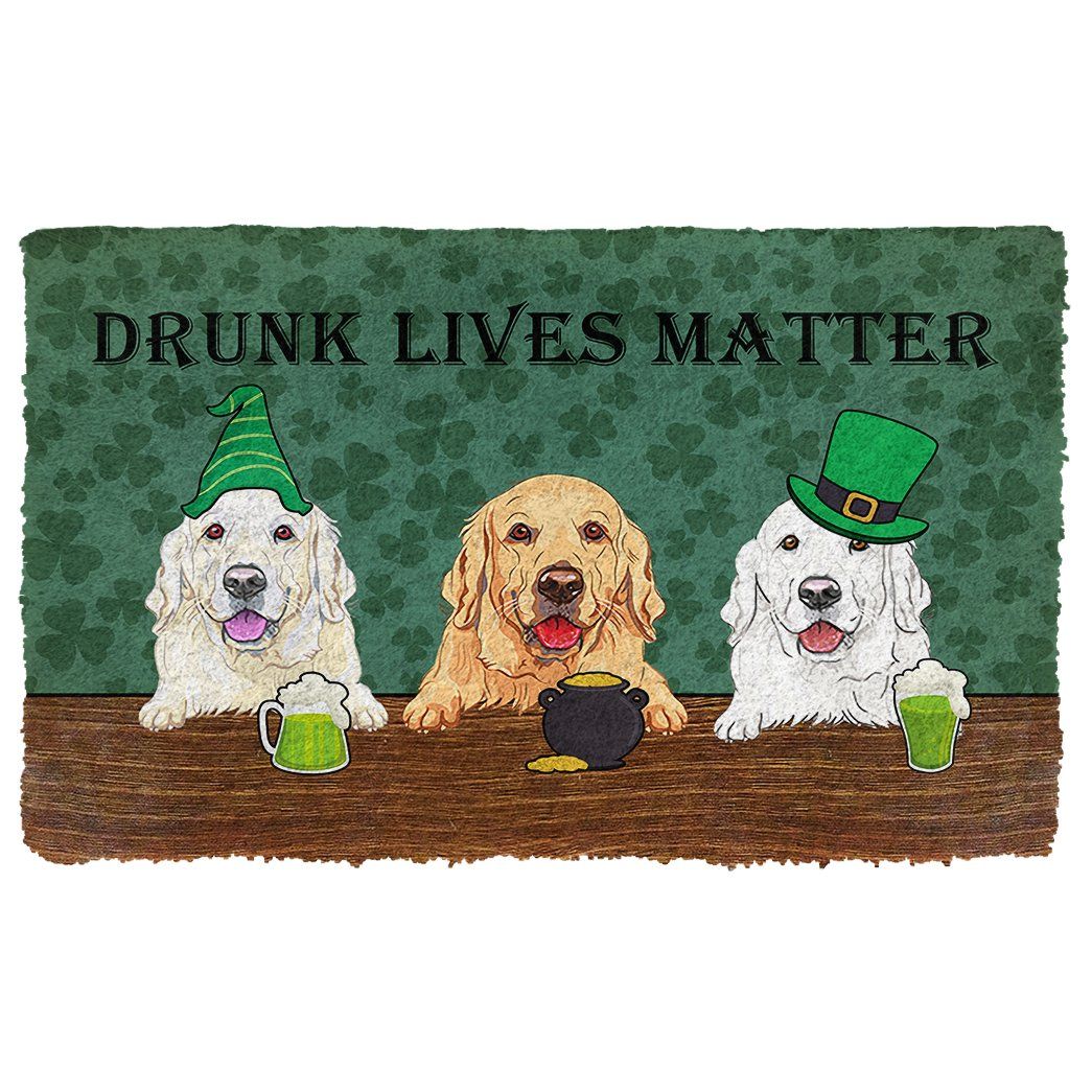 Noodever 3D Golden Retriever Drunk Lives Matter Doormat