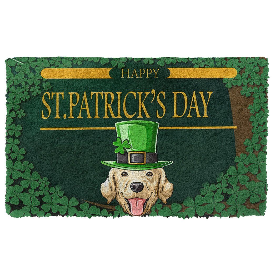 Noodever 3D Happy St Patrick Day Labrador Retriever Doormat