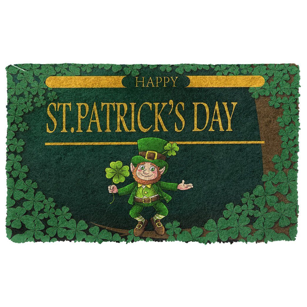 Noodever 3D Happy St Patrick Day Leprechaun Doormat
