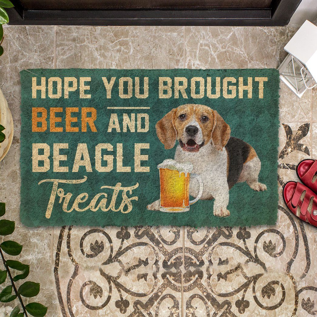 Noodever 3D Hope You Brought Beer And Beagle Treats Doormat