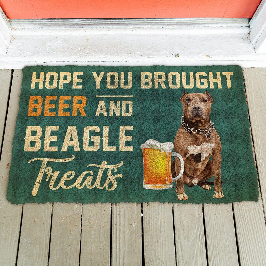 Noodever 3D Hope You Brought Beer And Pitbull Treats Doormat