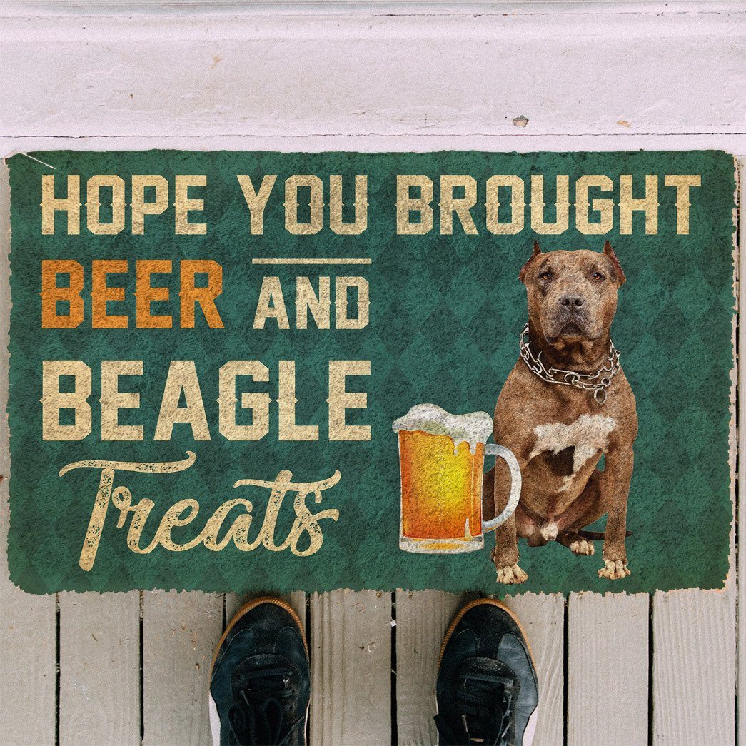 Noodever 3D Hope You Brought Beer And Pitbull Treats Doormat