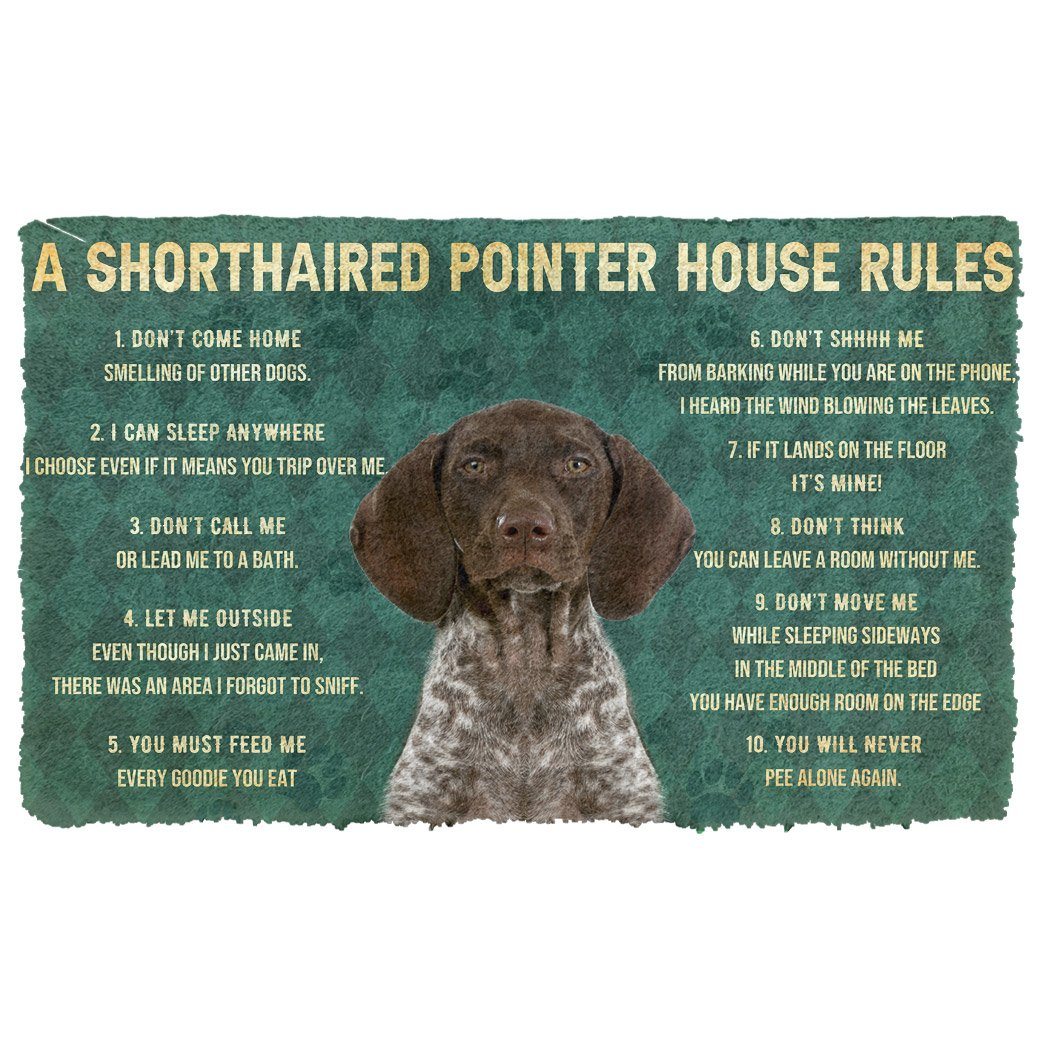 Noodever 3D House Rules German Shorthaired Pointer Dog Doormat