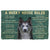 Noodever 3D House Rules Husky Dog Doormat