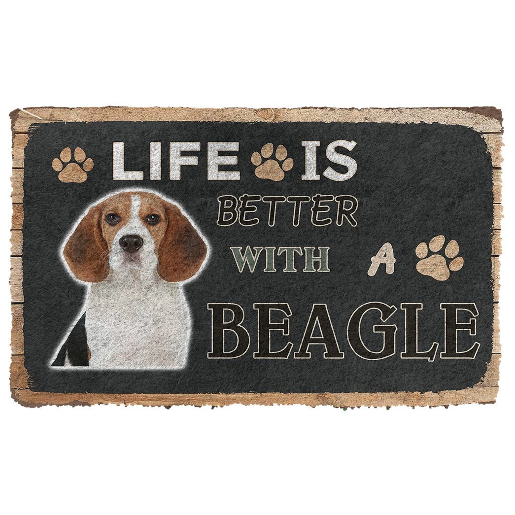 Noodever 3D Life Is Better With A Beagle Doormat