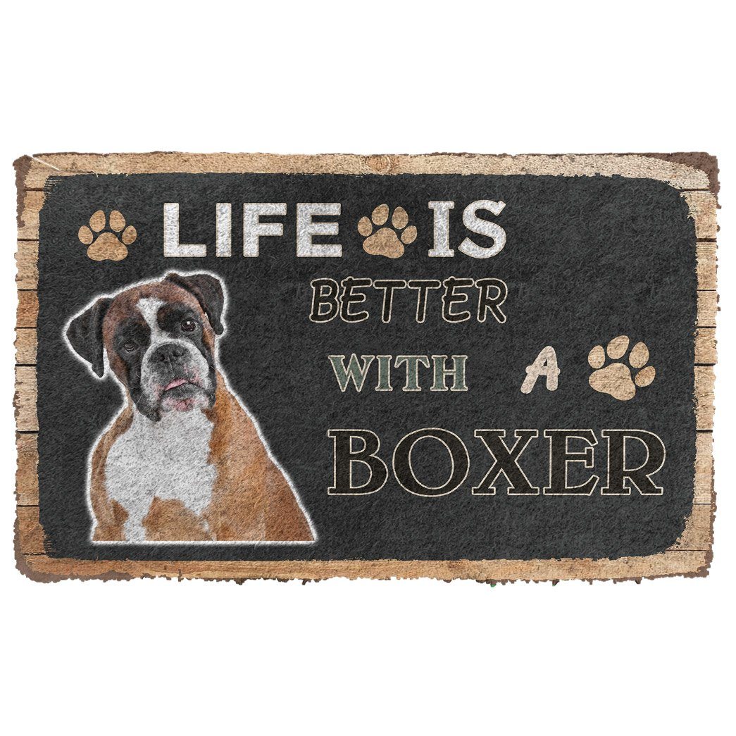 Noodever 3D Life Is Better With A Boxer Doormat