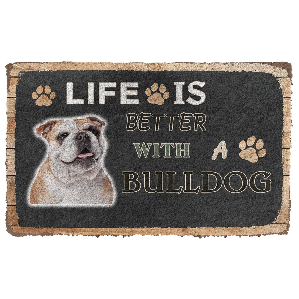 Noodever 3D Life Is Better With A Bulldog Doormat