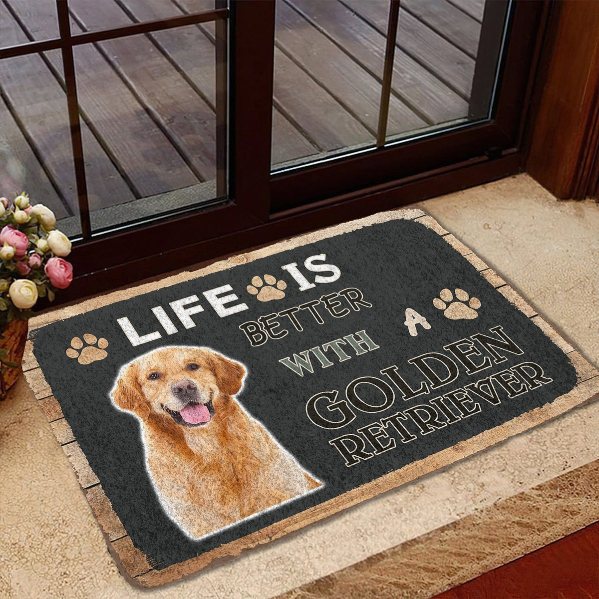 Noodever 3D Life Is Better With A Golden Retriever Doormat