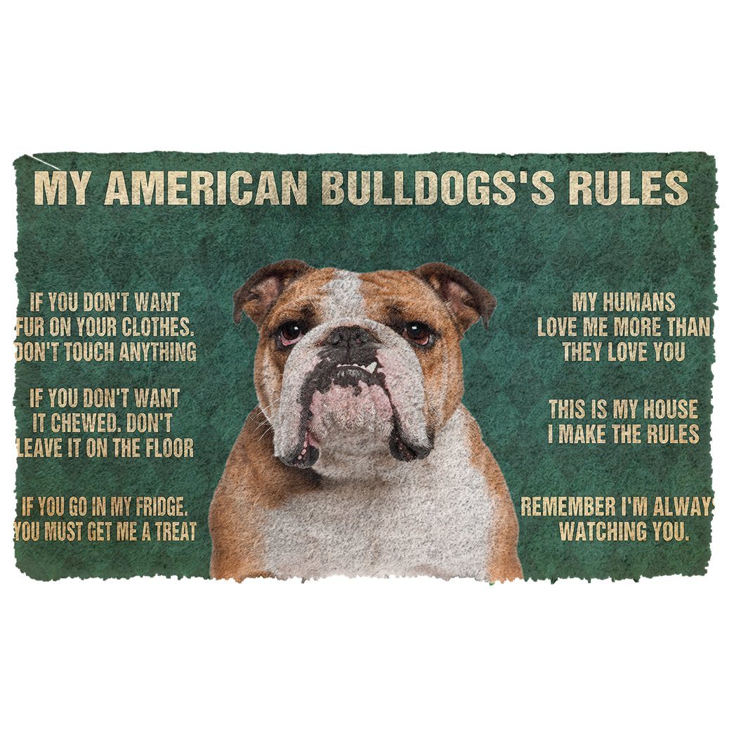 Noodever 3D My American Bulldog's Rules Doormat