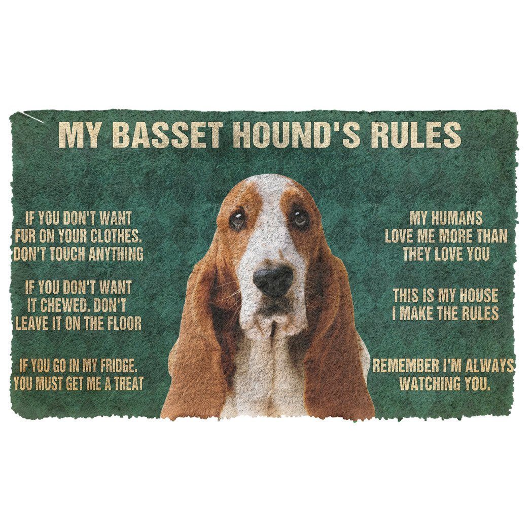 Noodever 3D My Basset Hound's Rules Doormat