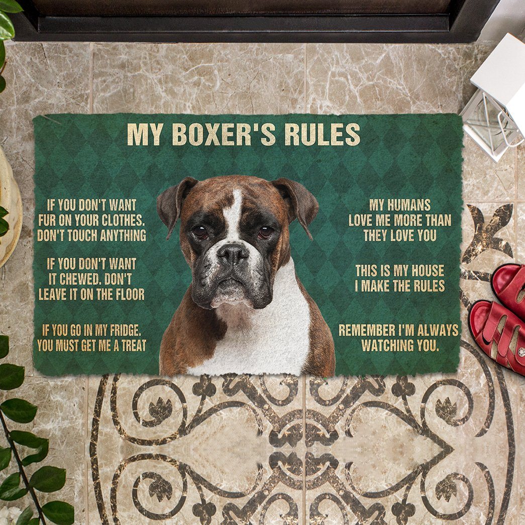 Noodever 3D My Boxer's Rules Doormat