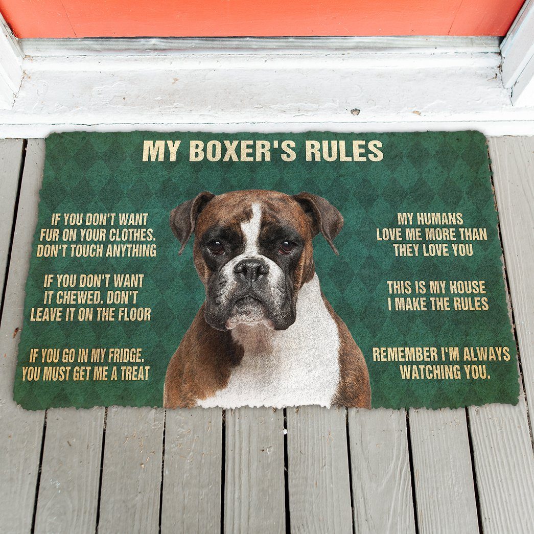Noodever 3D My Boxer's Rules Doormat