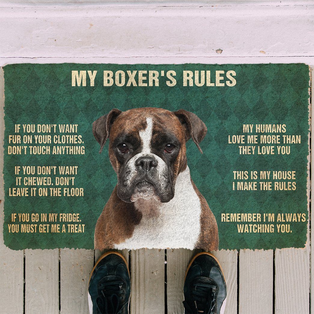 Noodever 3D My Boxer's Rules Doormat