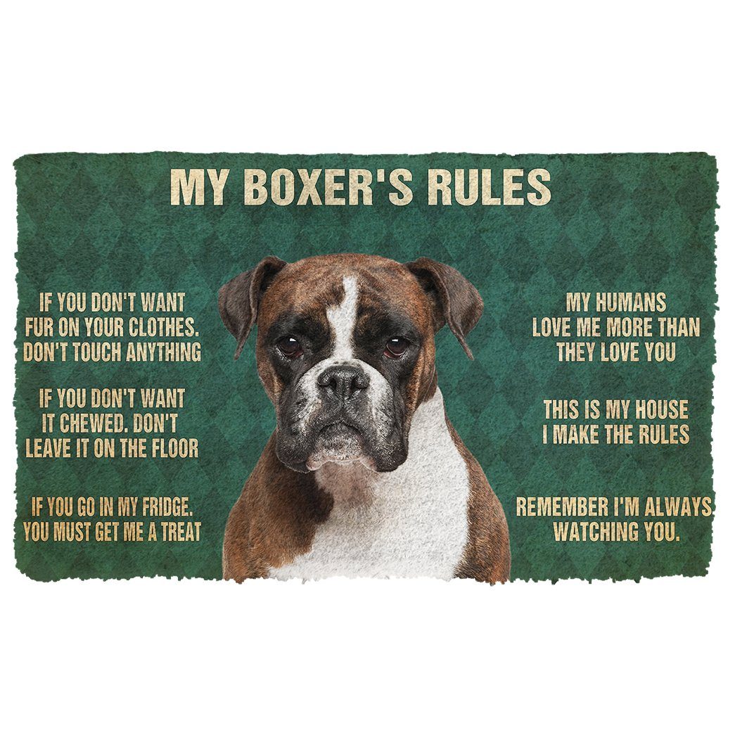 Noodever 3D My Boxer's Rules Doormat