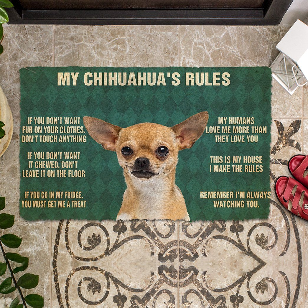Noodever 3D My Chihuahua's Rules Doormat