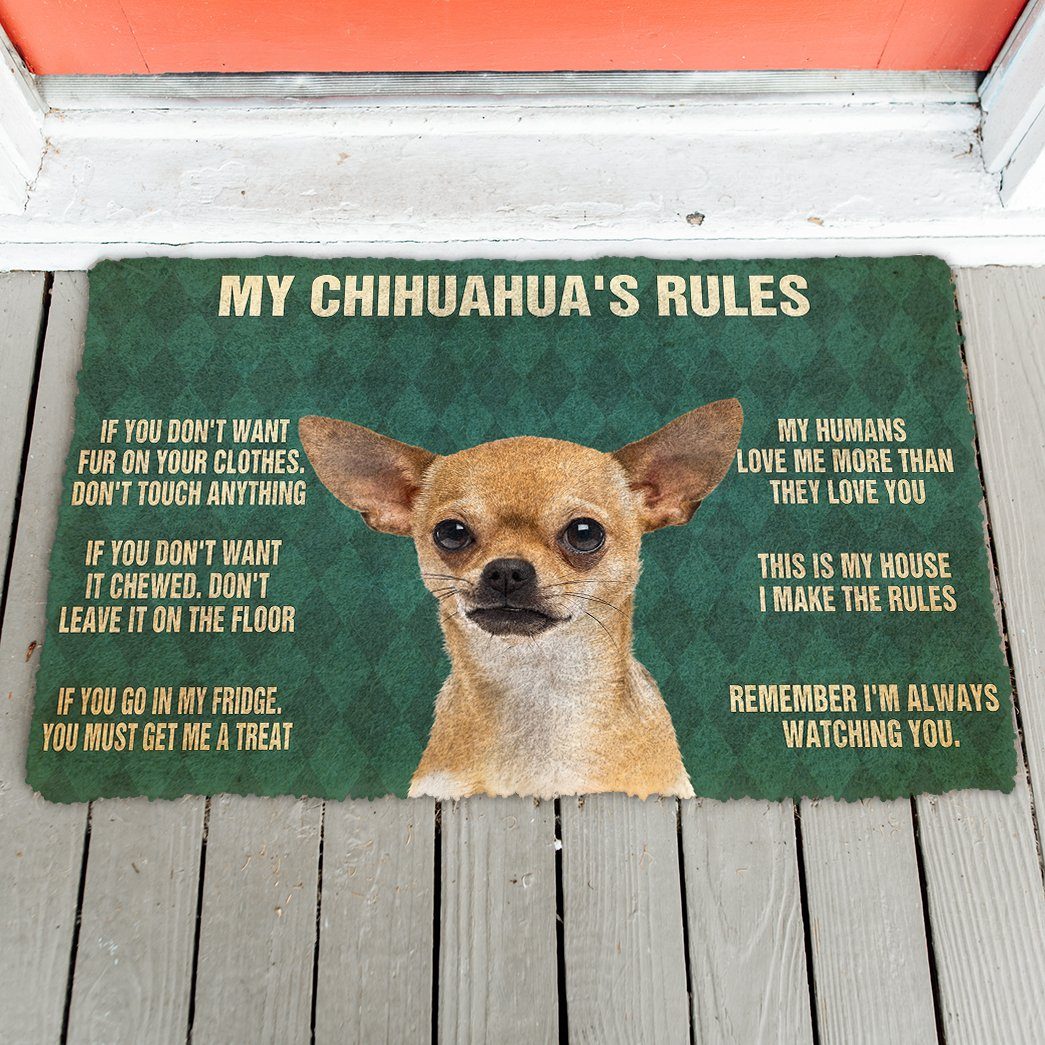 Noodever 3D My Chihuahua's Rules Doormat
