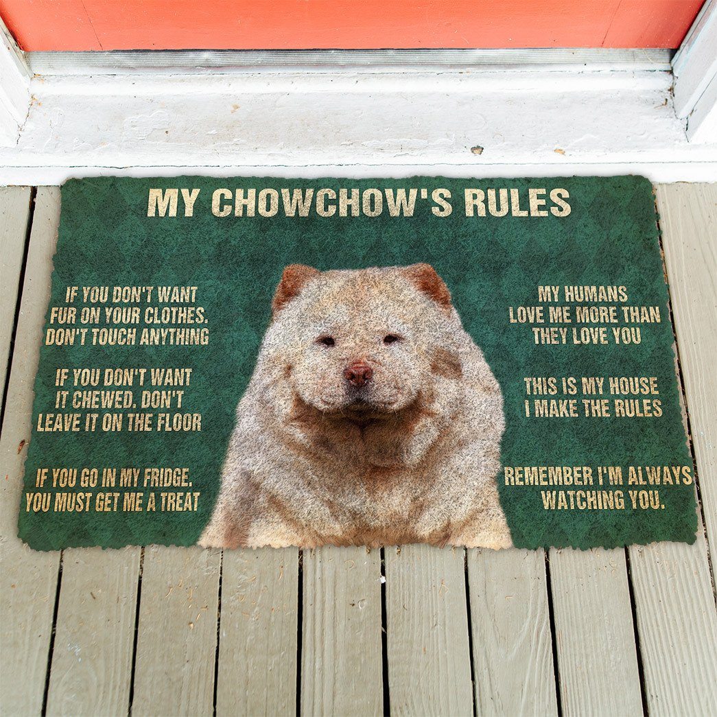Noodever 3D My ChowChow's Rules Doormat