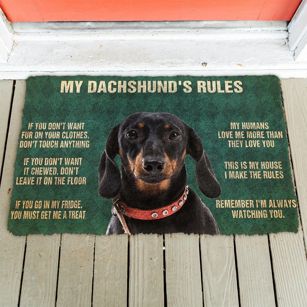 Noodever 3D My Dachshund's Rules Doormat