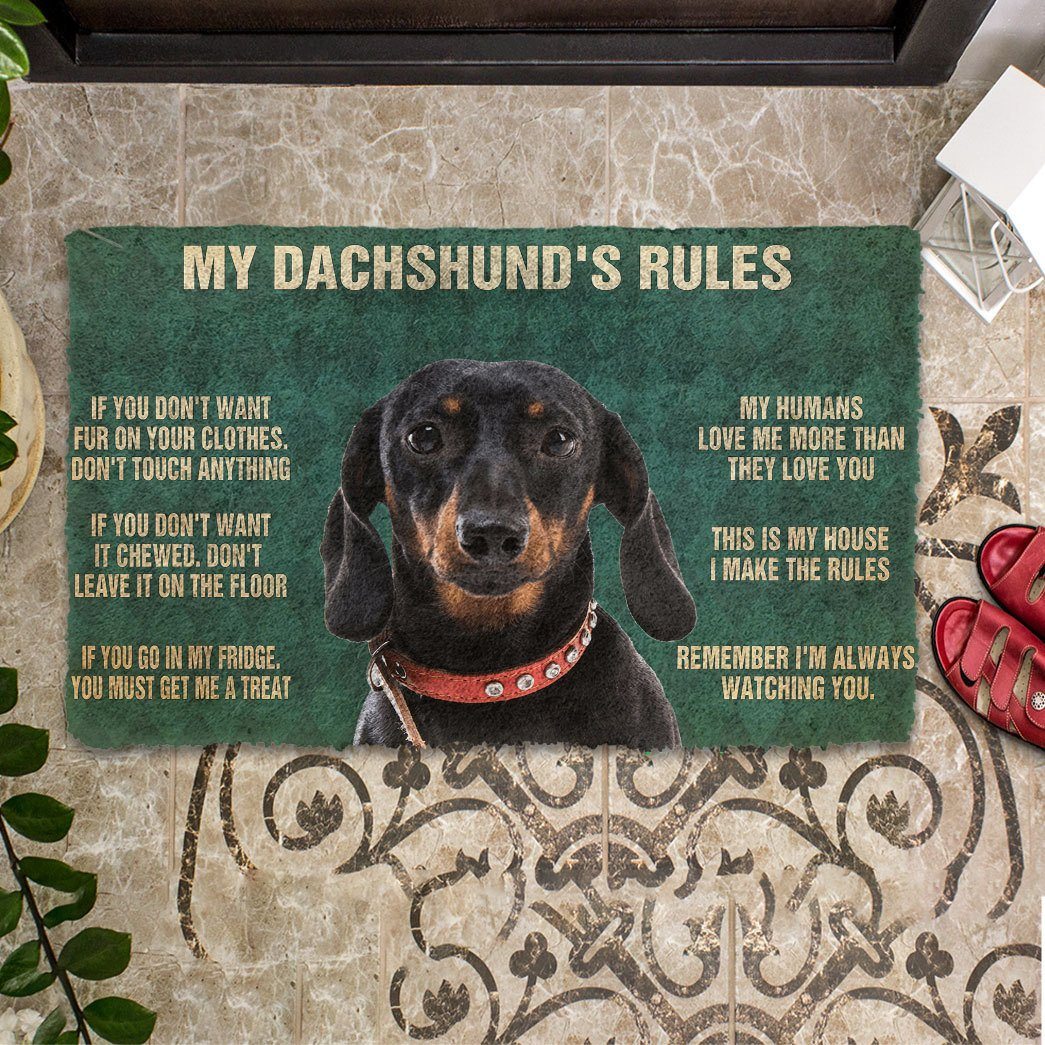 Noodever 3D My Dachshund's Rules Doormat