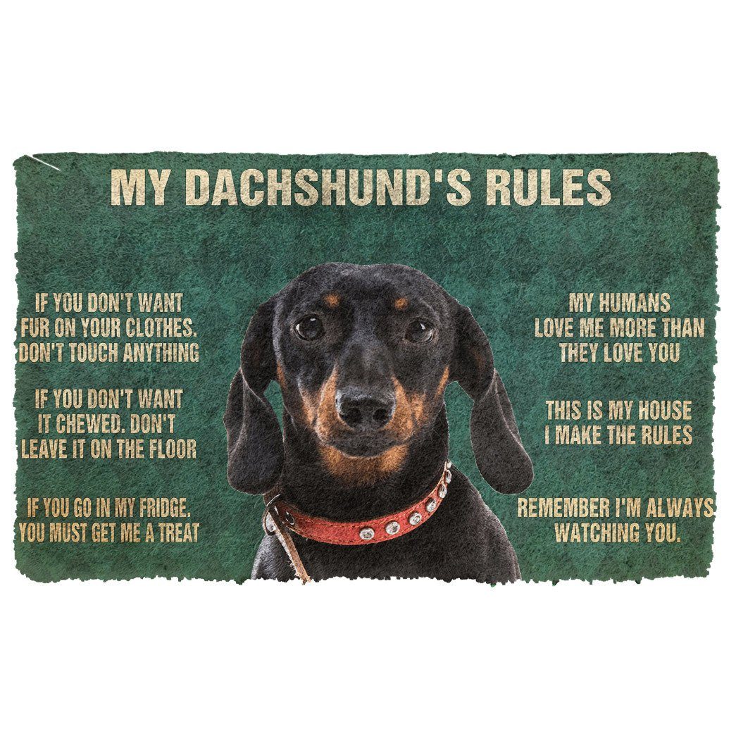 Noodever 3D My Dachshund's Rules Doormat