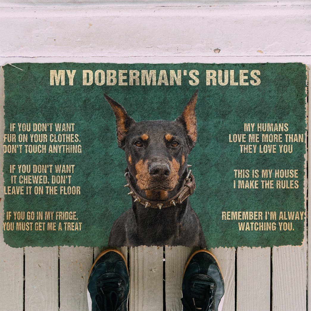 Noodever 3D My Doberman's Rules Doormat