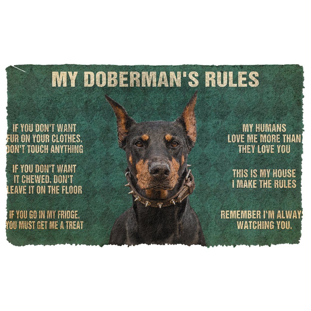 Noodever 3D My Doberman's Rules Doormat
