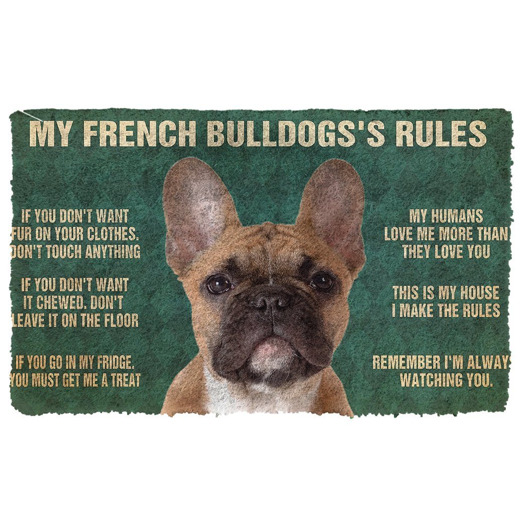 Noodever 3D My French Bulldog's Rules Doormat