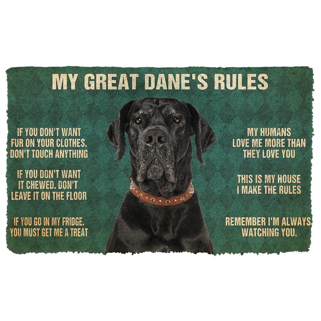 Noodever 3D My Great Dane's Rules Doormat