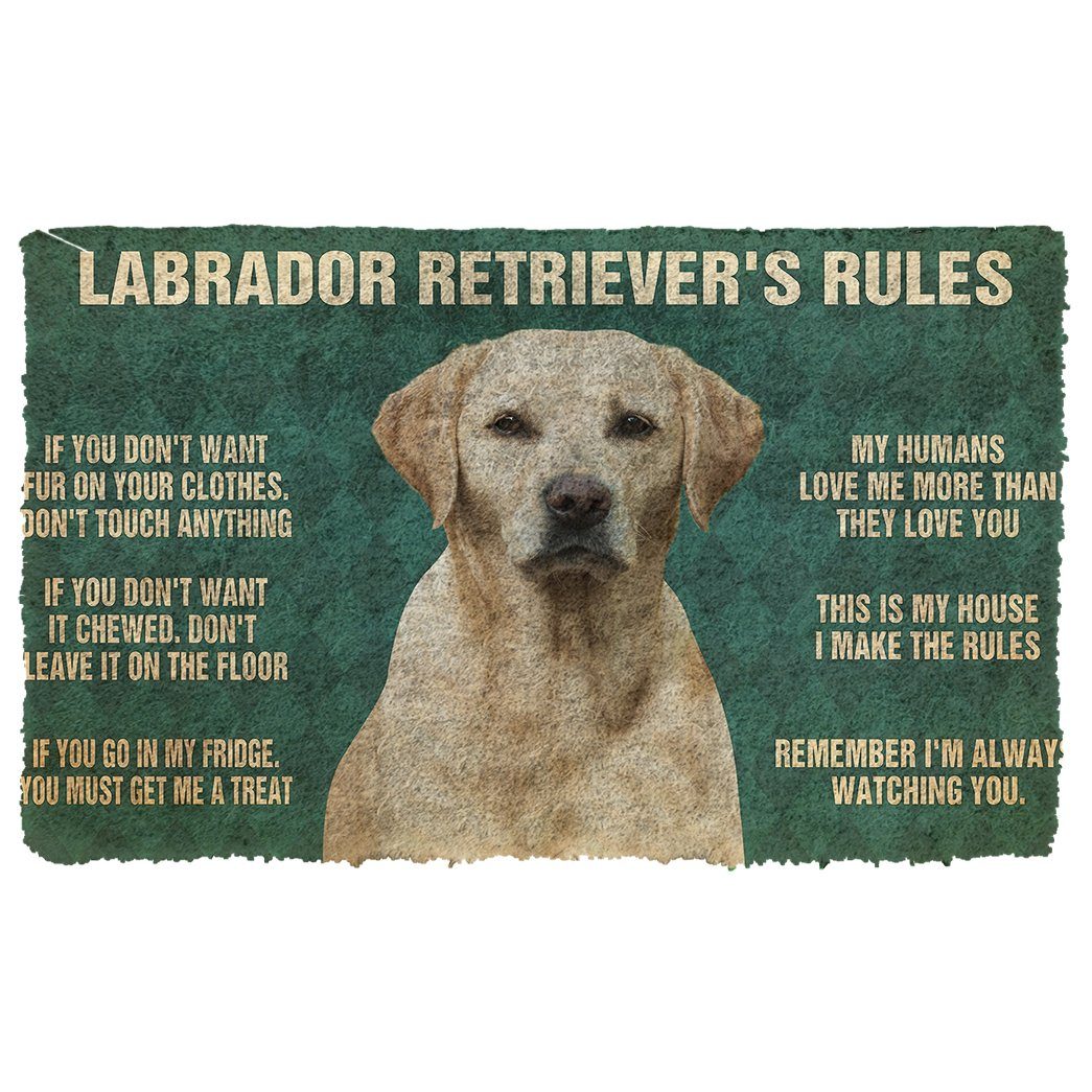 Noodever 3D My Labrador Retriever's Rules Doormat