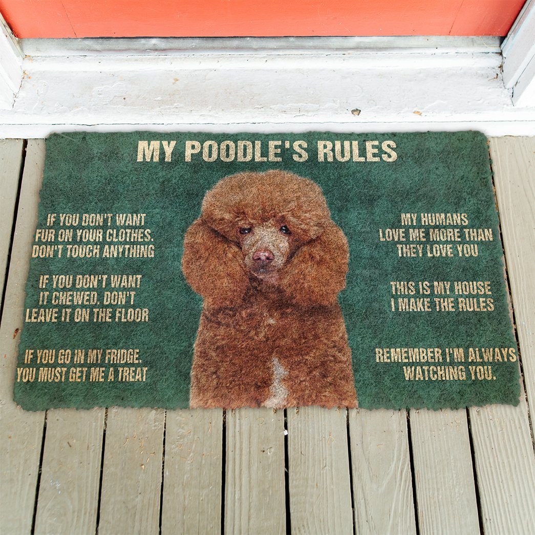 Noodever 3D My Poodle's Rules Doormat