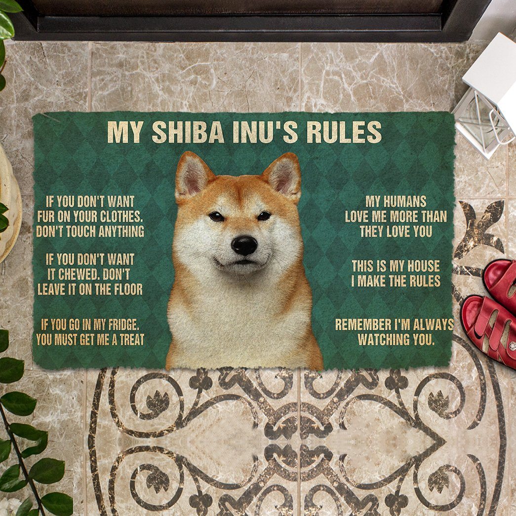 Noodever 3D My Shiba Inu's Rules Doormat