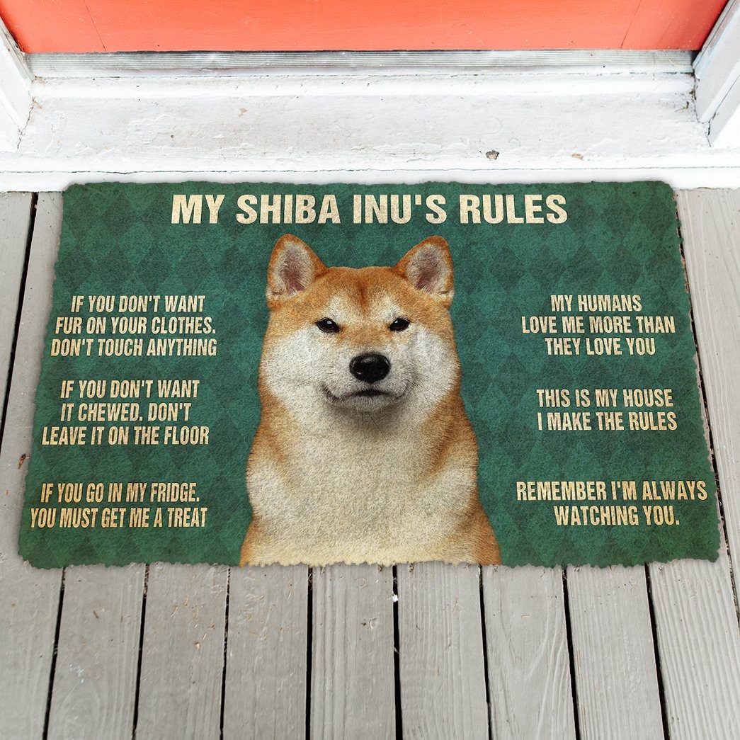 Noodever 3D My Shiba Inu's Rules Doormat