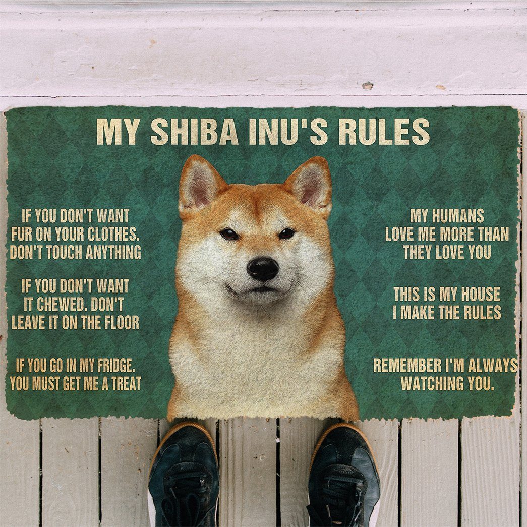 Noodever 3D My Shiba Inu's Rules Doormat
