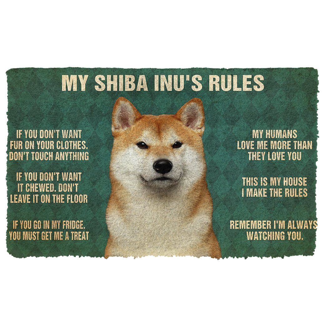 Noodever 3D My Shiba Inu's Rules Doormat