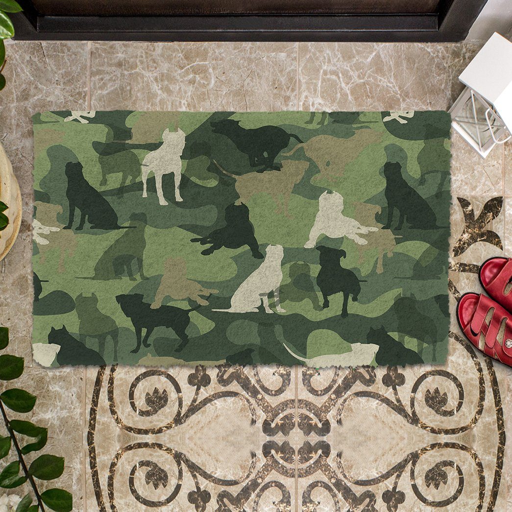 Noodever 3D Pit Bull Camo Doormat
