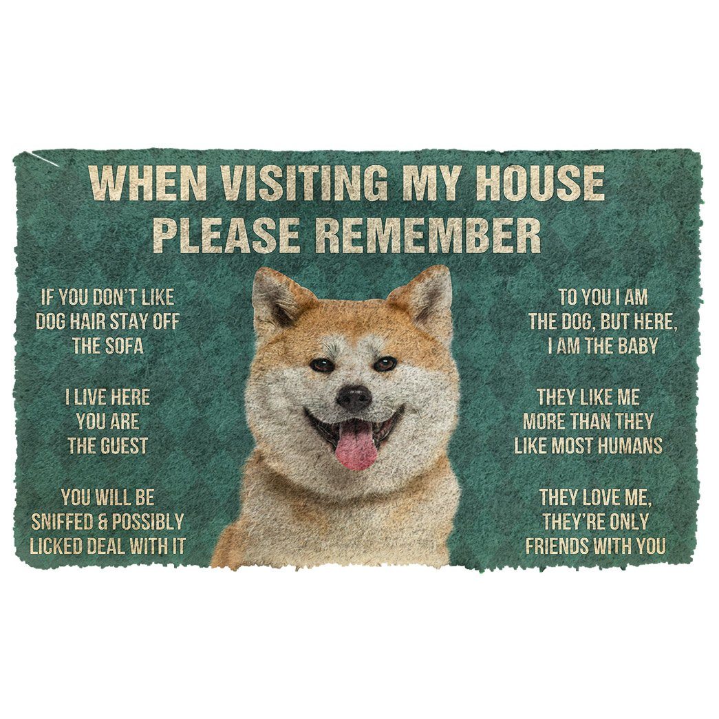 Noodever  3D Please Remember Akita Dogs House Rules Doormat