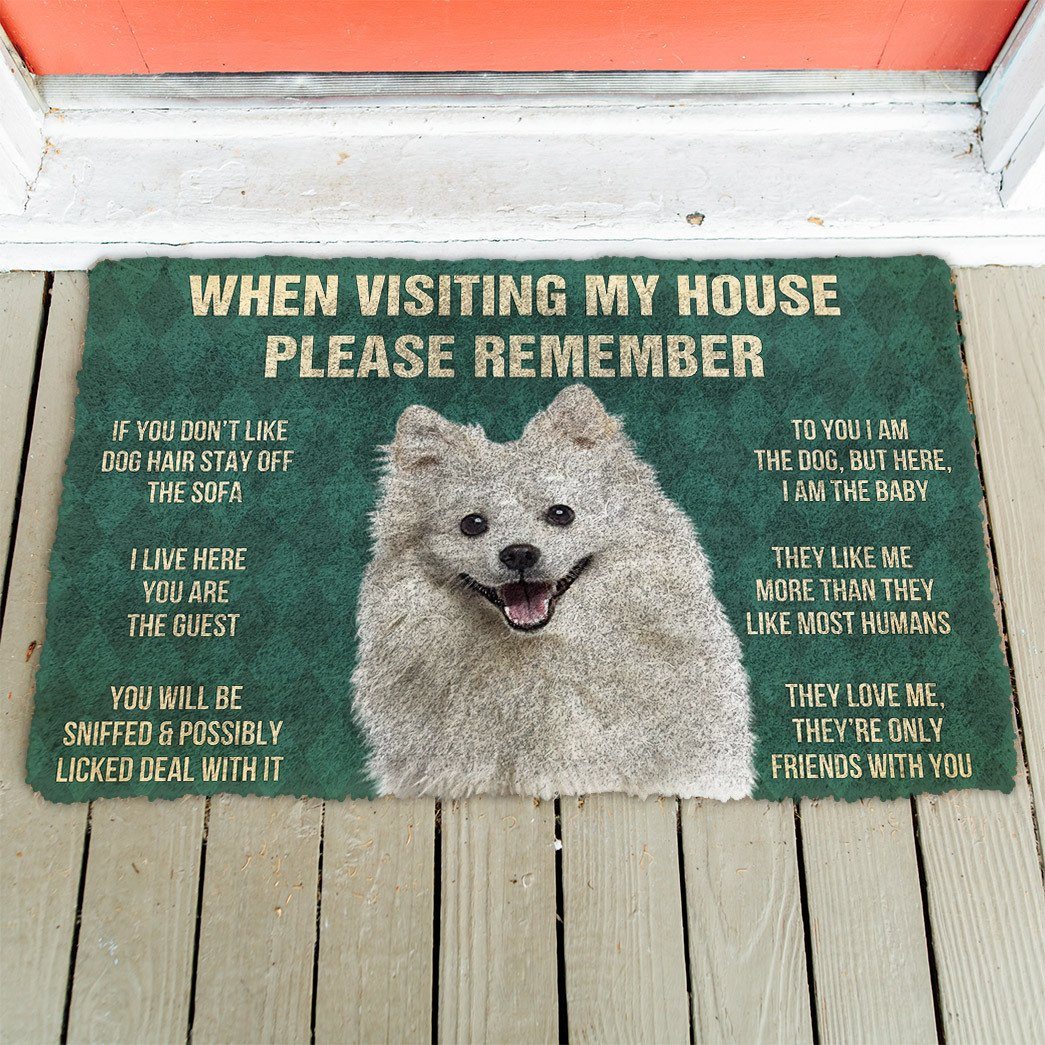 Noodever  3D Please Remember American Eskimo Dogs House Rules Doormat