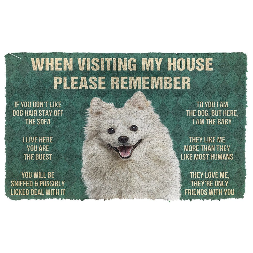 Noodever  3D Please Remember American Eskimo Dogs House Rules Doormat