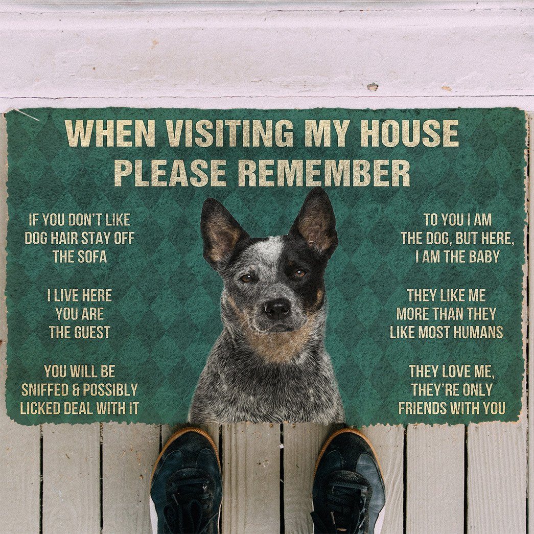 Noodever  3D Please Remember Australian Cattle Dog's House Rules Doormat