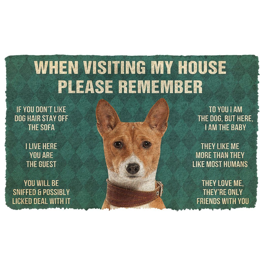 Noodever 3D Please Remember Basenji Dogs House Rules Doormat