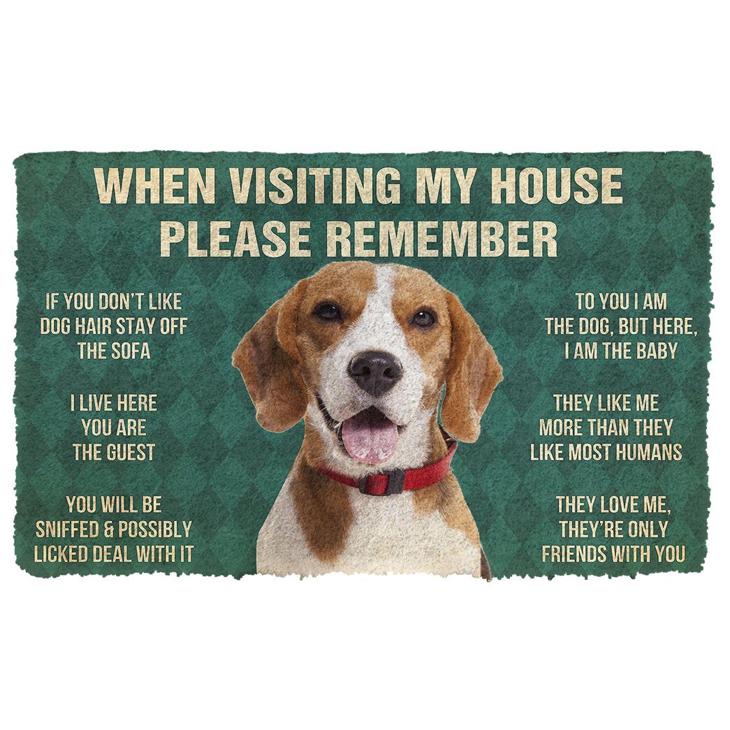 Noodever 3D Please Remember Beagle Dog's House Rules Doormat