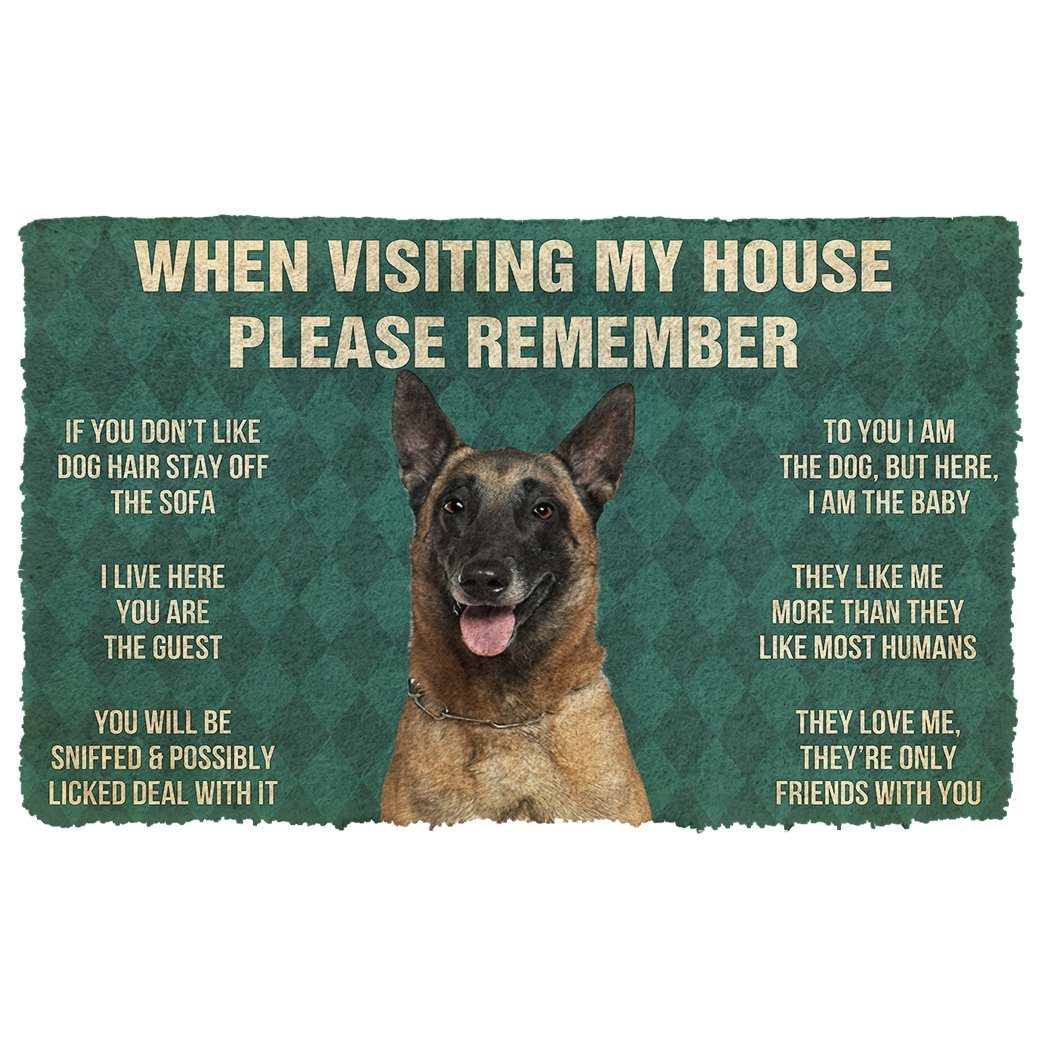 Noodever 3D Please Remember Belgian Shepherds House Rules Doormat