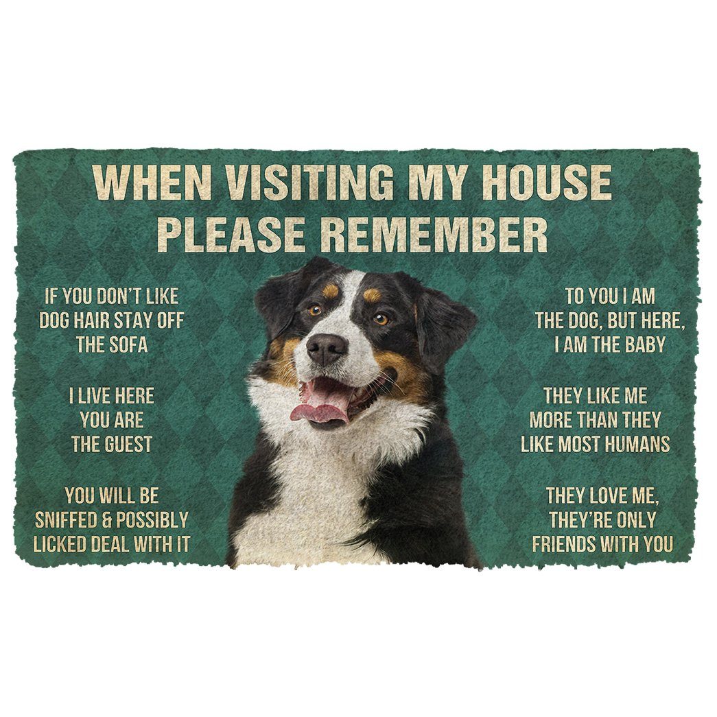 Noodever 3D Please Remember Bernese Mountain Dogs House Rules Doormat
