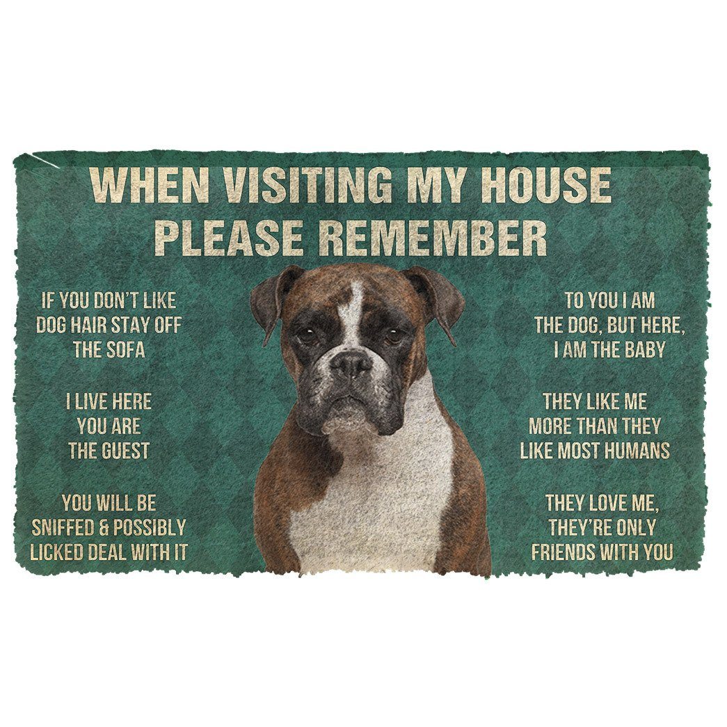 Noodever  3D Please Remember Boxer Dog's House Rules Doormat