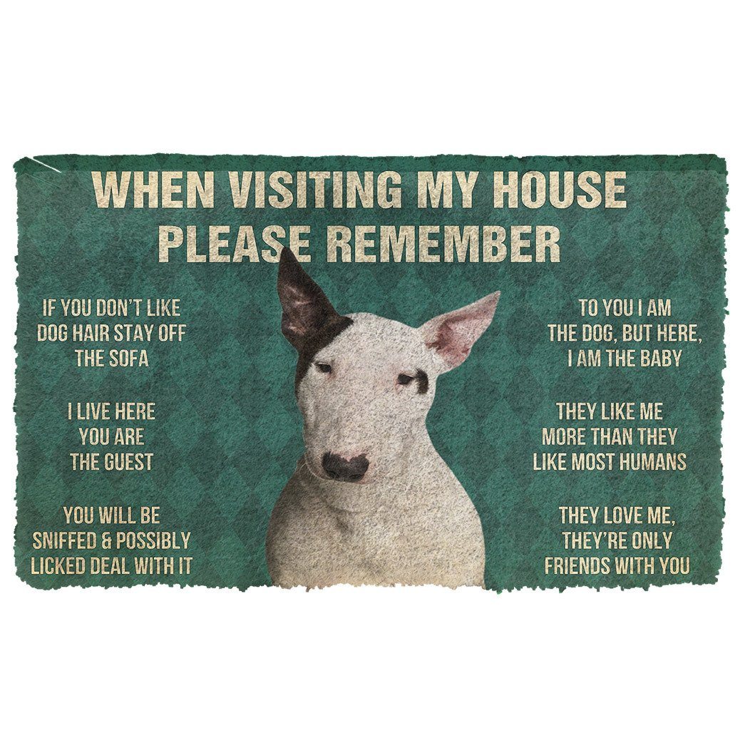 Noodever 3D Please Remember Bull Terrier Dog's House Rules Doormat